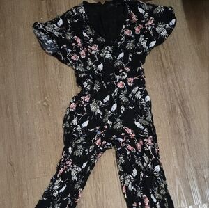 Banana Republic Black Floral Jumpsuit
